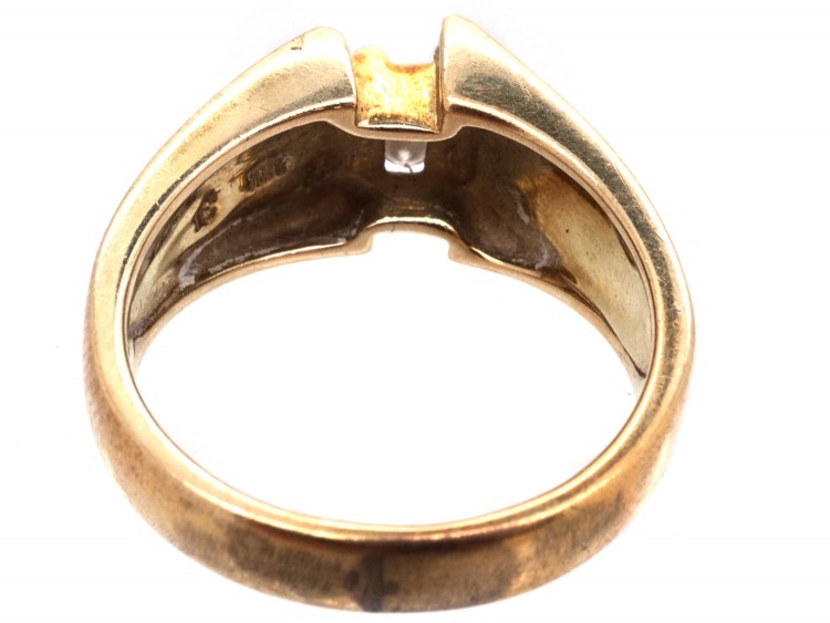 14ct Gold, Opal & Diamond Modernist Ring