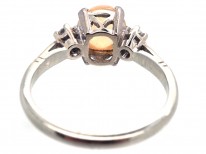 18ct White Gold & Platinum Water Opal & Diamond Ring