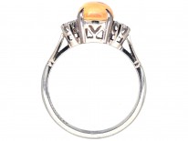 18ct White Gold & Platinum Water Opal & Diamond Ring