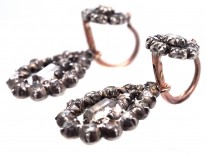 Georgian Rose Diamond Drop Earrings