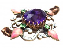 Suffragette 15ct Gold & Enamel Pendant