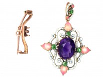 Suffragette 15ct Gold & Enamel Pendant