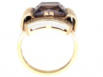 Theodor Farhner Silver Gilt ​& Smoky Quartz Ring
