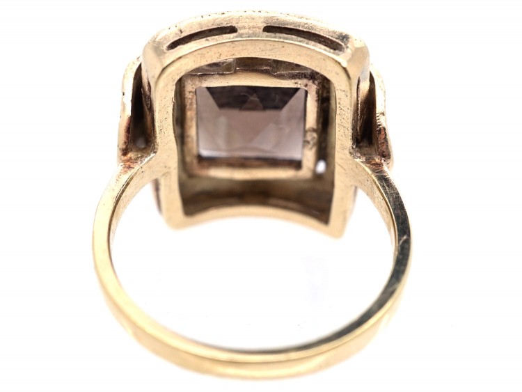 Theodor Farhner Silver Gilt ​& Smoky Quartz Ring