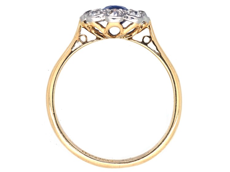 Edwardian Sapphire & Diamond Cluster Ring