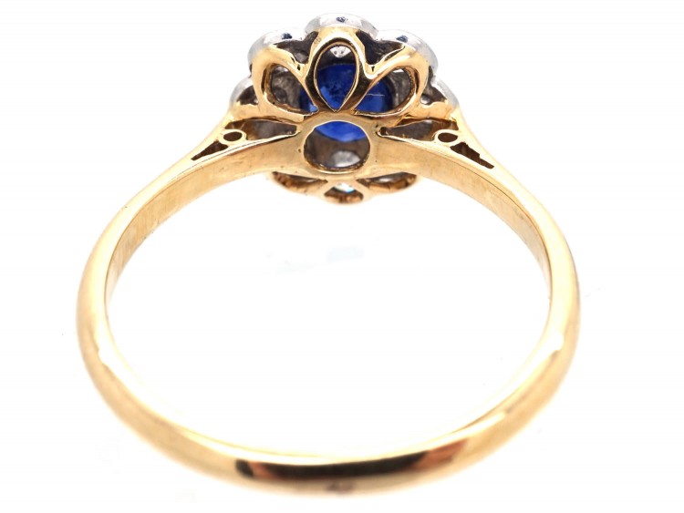 Edwardian Sapphire & Diamond Cluster Ring