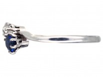 Edwardian Sapphire, Diamond & Platinum Twist Ring