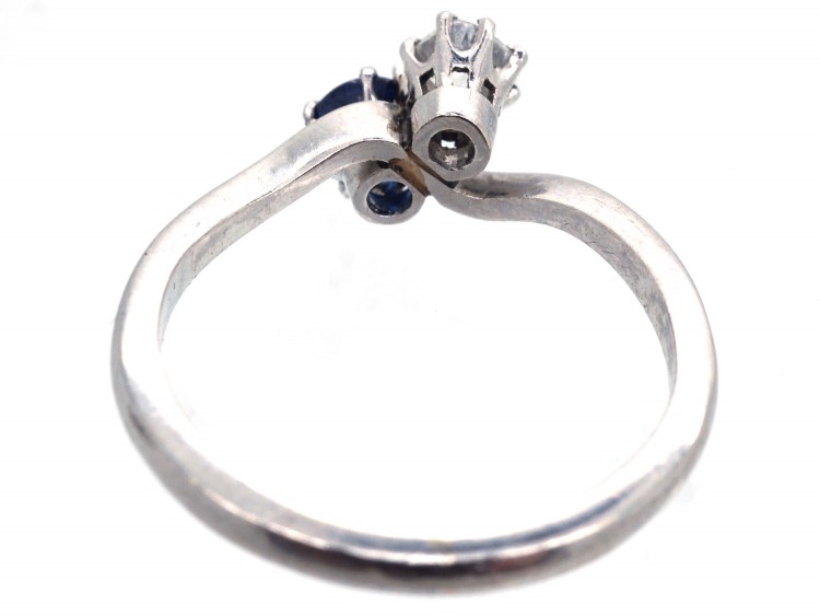 Edwardian Sapphire, Diamond & Platinum Twist Ring