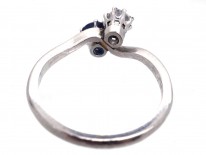 Edwardian Sapphire, Diamond & Platinum Twist Ring