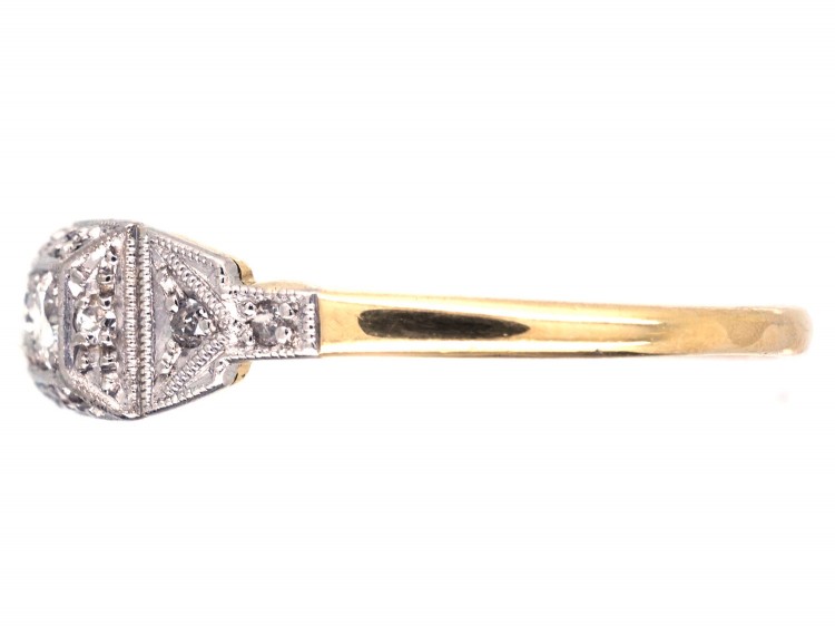 Art Deco Rectangular Two Stone Diamond Ring