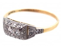 Art Deco Rectangular Two Stone Diamond Ring