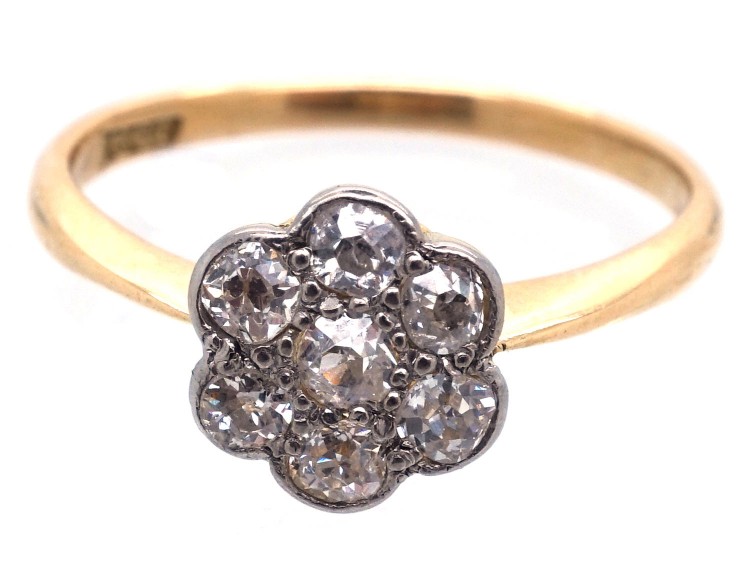 Edwardian Diamond Daisy Cluster Ring