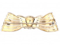 Theodor Fahrner Large Silver Gilt & Marcasite Bow Brooch