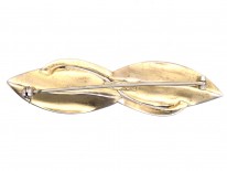 Theodor Farhner Silver Gilt & Marcasite Double Leaf Brooch