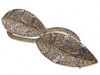 Theodor Farhner Silver Gilt & Marcasite Double Leaf Brooch