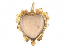 Georgian 15ct Gold & Pansy Motif Pendant with Locket Back