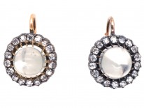 Edwardian Moonstone & Diamond Earrings
