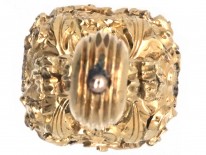 Regency Gold Seal with Amethyst Intaglio of Bird & Letter