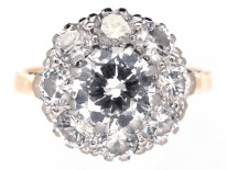 Edwardian 18ct Gold & Platinum Diamond Cluster Ring