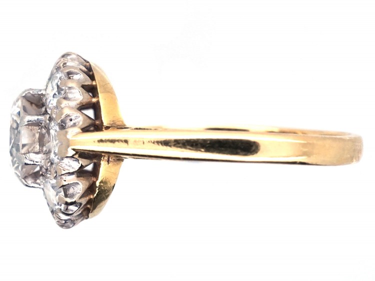 Edwardian 18ct Gold & Platinum Diamond Cluster Ring