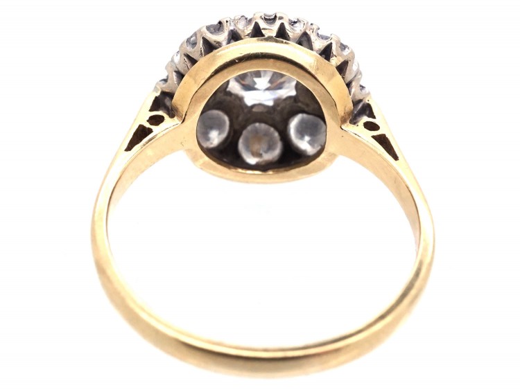 Edwardian 18ct Gold & Platinum Diamond Cluster Ring