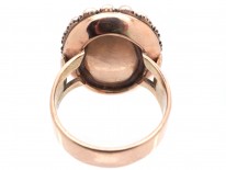 Pale Pink Topaz & Natural Split Pearl Cluster Ring