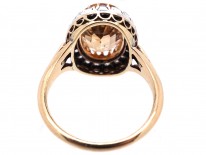 Edwardian 18ct Gold, Diamond & Topaz Cluster Ring