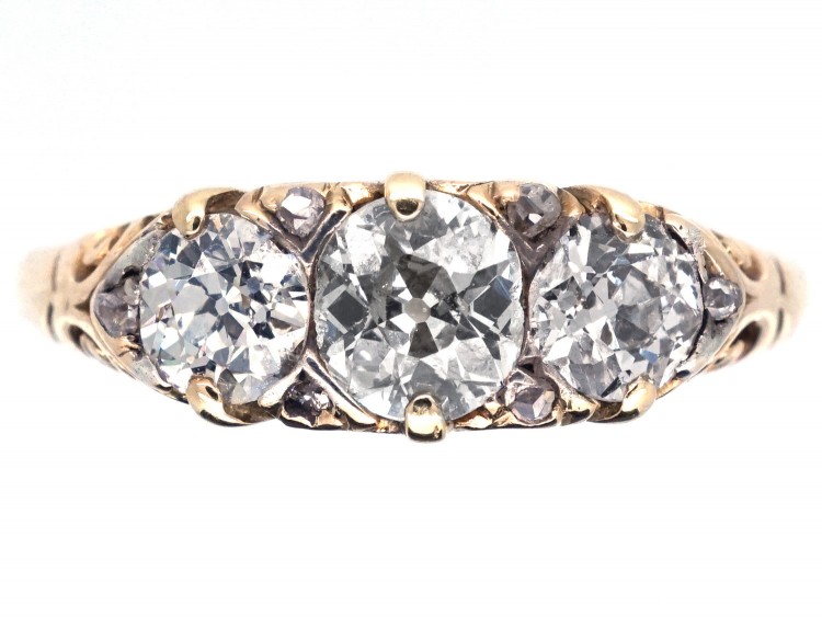 Edwardian 18ct Gold Three Stone Diamond Ring