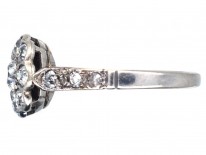 Edwardian Diamond Cluster Ring With Diamond Shoulders