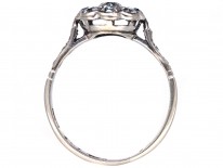 Edwardian Diamond Cluster Ring With Diamond Shoulders