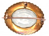 Edwardian Natural Split Pearl ​& Aquamarine Oval Brooch