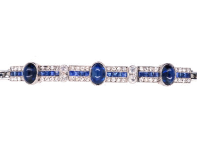 Art Deco 18ct White Gold & Platinum, Sapphire & Diamond Bracelet Art Deco 18ct White Gold & Platinum, Sapphire & Diamond Bracelet