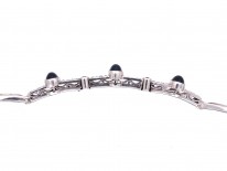 Art Deco 18ct White Gold & Platinum, Sapphire & Diamond Bracelet