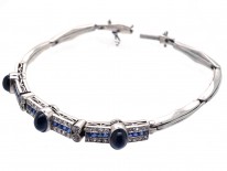 Art Deco 18ct White Gold & Platinum, Sapphire & Diamond Bracelet