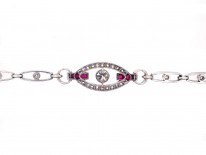 Art Deco Ruby, Diamond & Platinum Bracelet