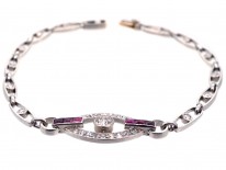 Art Deco Ruby, Diamond & Platinum Bracelet