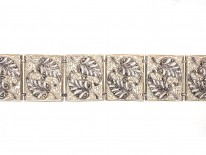 Art Deco Silver & Marcasite Leaves Bracelet