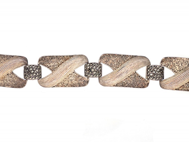 Theodor Farhner Silver & Marcasite Bracelet
