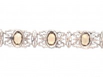 Art Deco Silver, Marcasite & Citrine Bracelet