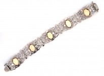 Art Deco Silver, Marcasite & Citrine Bracelet