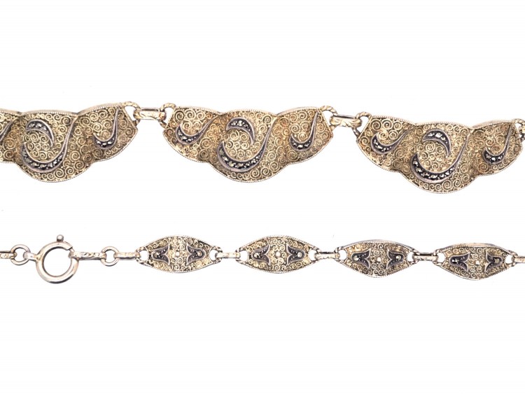 Theodor Farhner Art Deco Silver & Marcasite Necklace