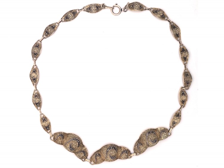 Theodor Farhner Art Deco Silver & Marcasite Necklace