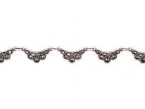 Art Deco Silver & Marcasite Scallop Necklace