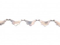 Art Deco Silver & Marcasite Scallop Necklace
