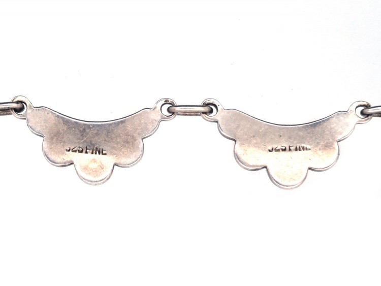 Art Deco Silver & Marcasite Scallop Necklace