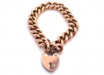Edwardian 9ct Gold Decorated & Plain Link Curb Bracelet