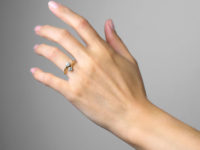 Edwardian 18ct Gold Two Diamond Crossover Ring
