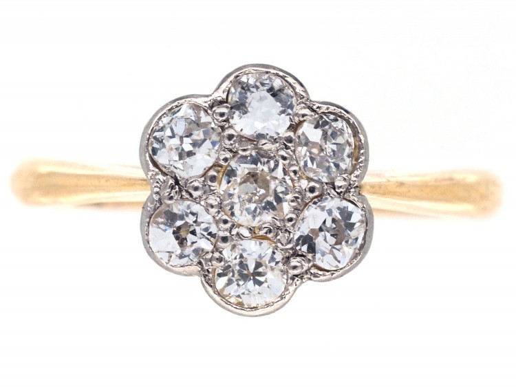 Edwardian Diamond Daisy Cluster Ring