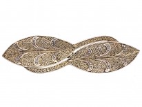 Theodor Farhner Silver Gilt & Marcasite Double Leaf Brooch