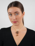 Victorian 18ct Gold, Garnet & Chrysolite Pendant with Two Drops on Snake Chain